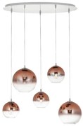 Redo 01-2080 - Luster na lanku BOWL 5xE27/42W/230V meď