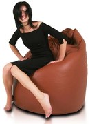 INTERMEDIC SK - Sedací vak Mega Sako z ekokože 135x85 cm | relaxačné a pôrodné kreslo, 335 l Farba: E12 - Hnedá svetlá (Ekokoža)