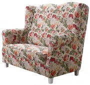 Pohovka Provence AS II., béžová kvety (vzor MIL16870/biele)