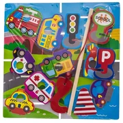 Drevené zábavné puzzle, na chytanie a vkladanie EURO BABY - doprava