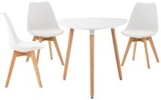 Jedálenska súprava stoličiek a stola Libanera (SET 3+1), biela