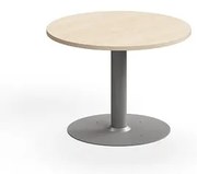 Konferenčný stolík ALVA, Ø700x500 mm, s kotvením do zeme, HPL, strieborná/breza