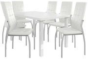 Jedálenský set 1 + 6 Belini biely / biele Loreno LOR/0/ZES/W/6W