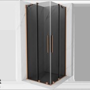 Mexen Velar Duo posuvná sprchová kabína 90 x 90 cm, grafit, brúsená meď - 871-090-090-42-65