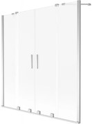 Mexen Velar Duo, 2-krídlová posuvná vaňová zástena 150 x 150 cm, 8mm sklo námraza, chrómová, 896-150-000-32-01