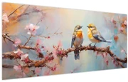 Obraz - Zamilovaní vtáčiky (120x50 cm)