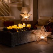 Vianočná stojacia lampa hnedá 40 cm vrátane LED IP54 nabíjateľná - Sisine