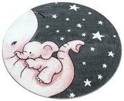 Ružovo-sivý detský koberec ø 120 cm Kids – Ayyildiz Carpets