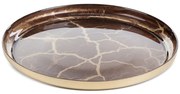 Dekoračný tanier SUZI 03 zlatý / hnedý
