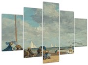 Obraz - Eugène Boudin, Beach at Trouville, reprodukcia (150x105 cm)