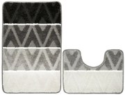 Sada kúpeľňových koberčekov PALMA sivá, kosoštvorce