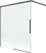 Mexen Rox, 2-krídlová posuvná vaňová zástena 140 x 150 cm, 8mm číre sklo, brúsený grafit profil, 8C9-140-003-66-00