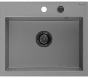 Mexen Oscar, 1-komorový granitový drez 580x490x205 mm, šedá, 6519581000-71-B