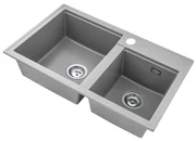 Gamma Modern 8020, 2-komorový granitový drez 795x495x210 mm, šedá, GMA-KAT00048