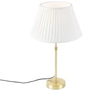 Stolná lampa zlatá/mosadzná so skladaným tienidlom krémovým 35 cm - Parte