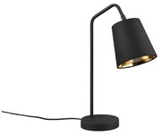 Čierna stolová lampa s textilným tienidlom (výška 45 cm) Buddy – Reality