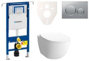 Cenovo zvýhodnený závesný WC set Geberit do ľahkých stien / predstenová montáž + WC VitrA VitrA Shift SIKOGES4N42