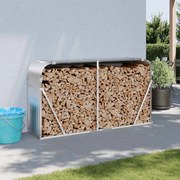 Držiak na polená strieborný 180x45x100 cm pozinkovaná oceľ 364594