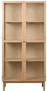 Vitrína z dubového dreva v prírodnej farbe 190x90 cm Elba – Unique Furniture