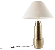 Stolná lampa bronzová s tienidlom z látky béžová 55 cm - Bruut