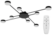 Toolight - LED stropné svietidlo 8-ramenné 8x40W APP210-3CPR + diaľkové ovládanie, čierna, OSW-08465