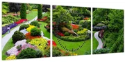 Obraz - Park (s hodinami) (90x30 cm)