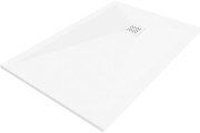 Mexen Stone+, obdĺžniková vanička z minerálneho kompozitu 80 x 70 cm, biela, biela krytka, 44107080-W