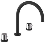 Sapho Sapho, ULTRAMIX trojprvková umývadlová batéria, čierná mat/chróm, UT017BC