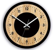 Dřevěné nástěnné hodiny Tokio 33 cm dub přírodní/černé