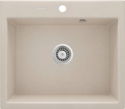 Deante Andante, granitový drez 600x520x210 mm + priestorovo úsporný sifón, 1-komorový, béžová, ZQN_5103