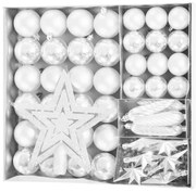 Gule MagicHome Vianoce, sada, 50 ks, 4-5 cm, biele, hviezda, girlanda, šiška, na vianočný stromček