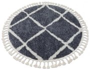 Koberec BERBER CROSS B5950 kruh sivý / biely Fredzle berber marokánsky