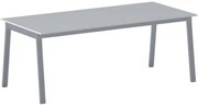 Rokovací kancelársky stôl PRIMO BASIC, 200x90 cm, sivostrieborná podnož, sivá