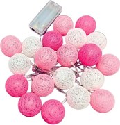 Dekoratívne svetlá ružovobiele 20LED 3m