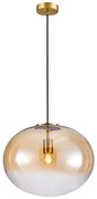 Závesné svietidlo Campania, 1x jantárové/transparentné sklenené tienidlo, g