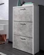 Botník Fulda, biely / šedý betón, výška 115 cm%