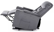 Polohovacie kreslo Berville Velvet, sivá
