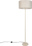 Japandi stojaca lampa béžová so svetlohnedým tienidlom 50cm - Simplo
