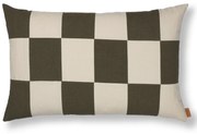 Ferm Living Bavlnený poťah na vankúš Fold Patchwork Dark Olive/Undyed 60 x 40 cm