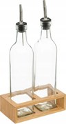Fľaše na olej a ocot v bambusovom stojane GUSTO, 2x 480 ml