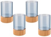 Sklenený svietnik, modrá, 4 kusy (800006934)