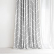 Goldea bavlnený záves - cikcak na sivom 140x150 cm