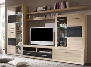 Obývacia stena Cancan 5, dub sonoma/sivá pínia, s osvetlením%