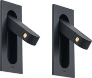 Sada 2 moderných nástenných svietidiel čierna vrátane LED a portu USB-C - Hilton