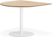 Stôl METRIC, polovičný ovál, 1000x1000x720 mm, biela/dub