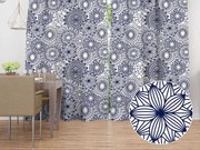Biante Bavlnený záves Sandra SA-274 Tmavo modré mandaly na bielom 140x140 cm