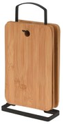 Doska na krájanie so stojanom Silvi, bambus, sada 6ks, 22x14 cm