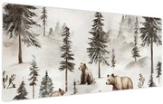 Obraz - Les s medveďmi (120x50 cm)
