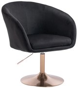 LuxuryForm DESIGN Stolička VENICE VELUR na zlatom tanieri - čierna