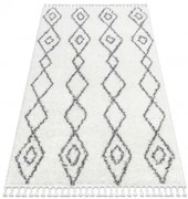 Koberec UNION 3374 Romby, reťaz krém / sivý Fredzle berber marocký shaggy